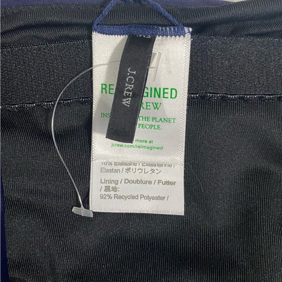 Reimagined by J Crew Size 10 Blue Ruched Built In Bra One Piece Swimsuit. NWOT - Picture 5 of 11